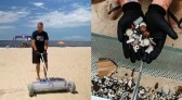 Brasileiro cria peneira ecológica para tirar lixo de praias