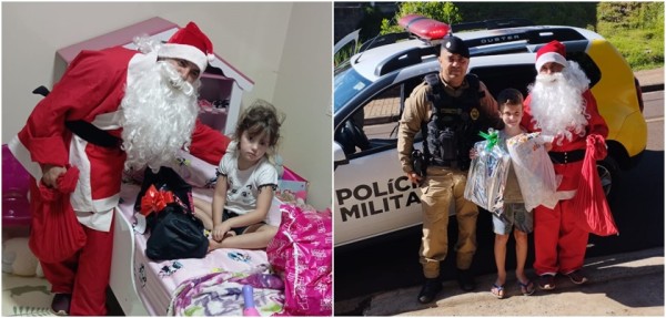 Polícia Militar realiza entrega de presentes e doces para crianças de Salto do Lontra no Natal Solidário