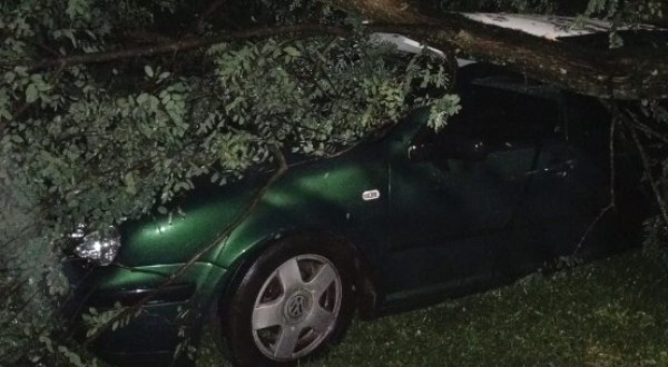 Carro de torcedor do Coronel Futsal é atingido por árvore durante jogo da Copa Tonhão