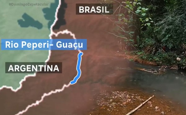 Criminosos mudam curso de rio para contrabandear mercadorias na fronteira entre Brasil e Argentina