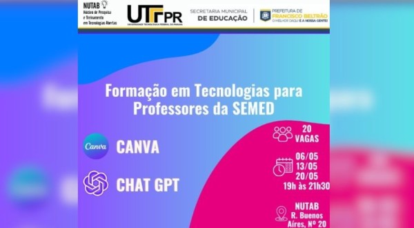 Professores municipais terão formação em tecnologia