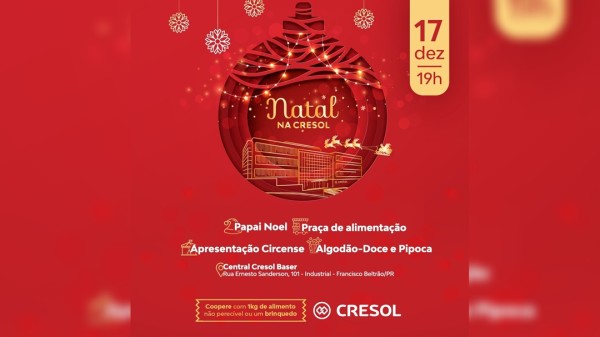 Evento de Natal na Cresol é adiado para o dia 17 de dezembro