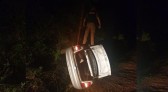 Perseguição policial em Flor da Serra do Sul termina com capotamento