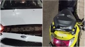 Colisão entre carro e moto deixa jovem ferida