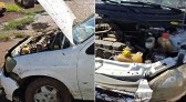Carro sai da pista e capota na PR-180