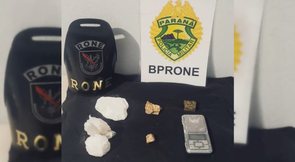 Durante abordagem no Padre Ulrico Polícia Militar apreende crack, maconha e cocaína