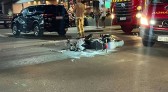 Colisão entre motocicleta e caminhonete deixa uma pessoa ferida