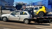 Viatura da Polícia Militar se envolve em colisão na Av. Luiz Antônio Faedo