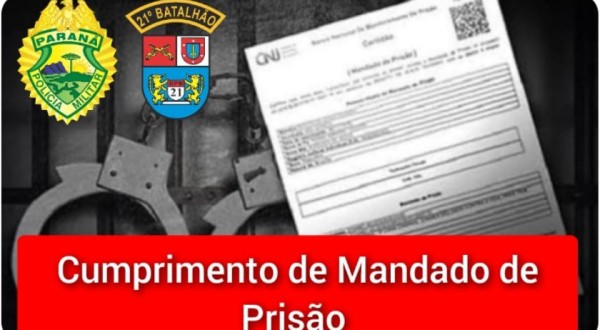 Homem com mandado de prisão por estupro é detido pela Polícia Militar em Marmeleiro