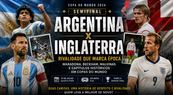 Argentina e Inglaterra reeditam rivalidade histórica em semifinal da Copa marcada por Maradona, Beckham e Malvinas