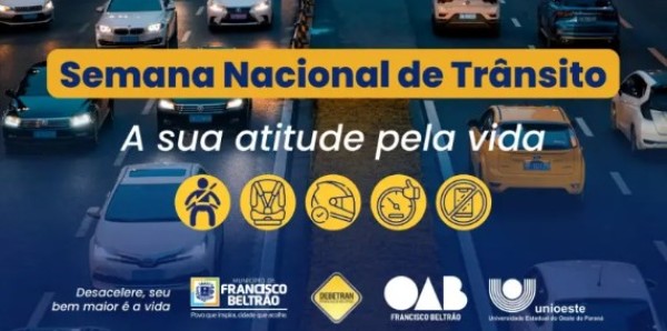 Semana do Trânsito inicia na quinta-feira com reflexão sobre atitudes pela vida