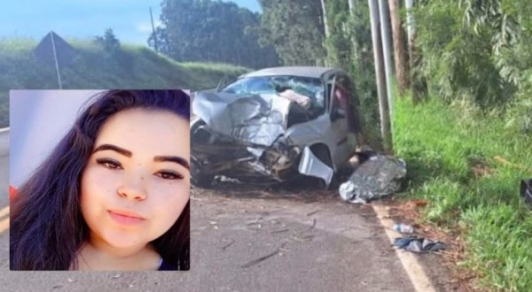 Identificada jovem de 22 anos que morreu após carro sair da pista e bater em árvore