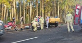 Colisão entre três veículos deixa idoso gravemente ferido na PR-180, em Rio Tuna