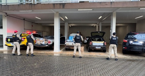 Operação conjunta da ROTAM apreende grande carga de contrabando e prende três suspeitos