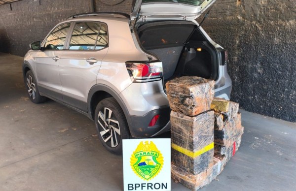 BPFRON recupera veículo furtado, apreende mais de 120 kg de drogas e prende suspeito
