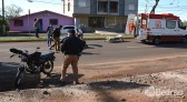 Acidente entre moto e carro é registrado na Avenida Antonio Silvio Barbieri