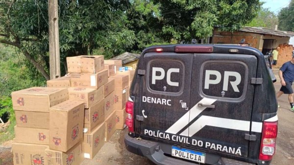 Ação da Polícia Civil resulta na apreensão de 50 caixas de cigarros contrabandeados
