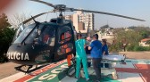 Paciente é transferido por helicóptero do SAER