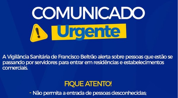 Vigilância Sanitária alerta sobre golpistas que se passam por servidores